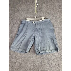 Peter Millar Golf Winston Twill Pima Cotton Shorts Flat Front Blue Mens Sz 38